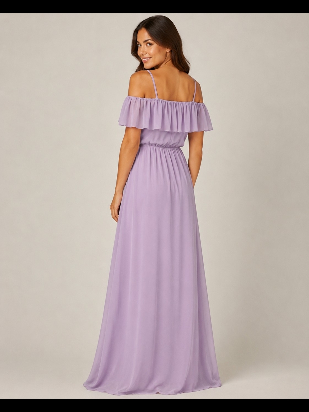 Joanna August Ceremony Off-Shoulder Lavender Bridesmaids Dress Size L - Picture 2 of 3